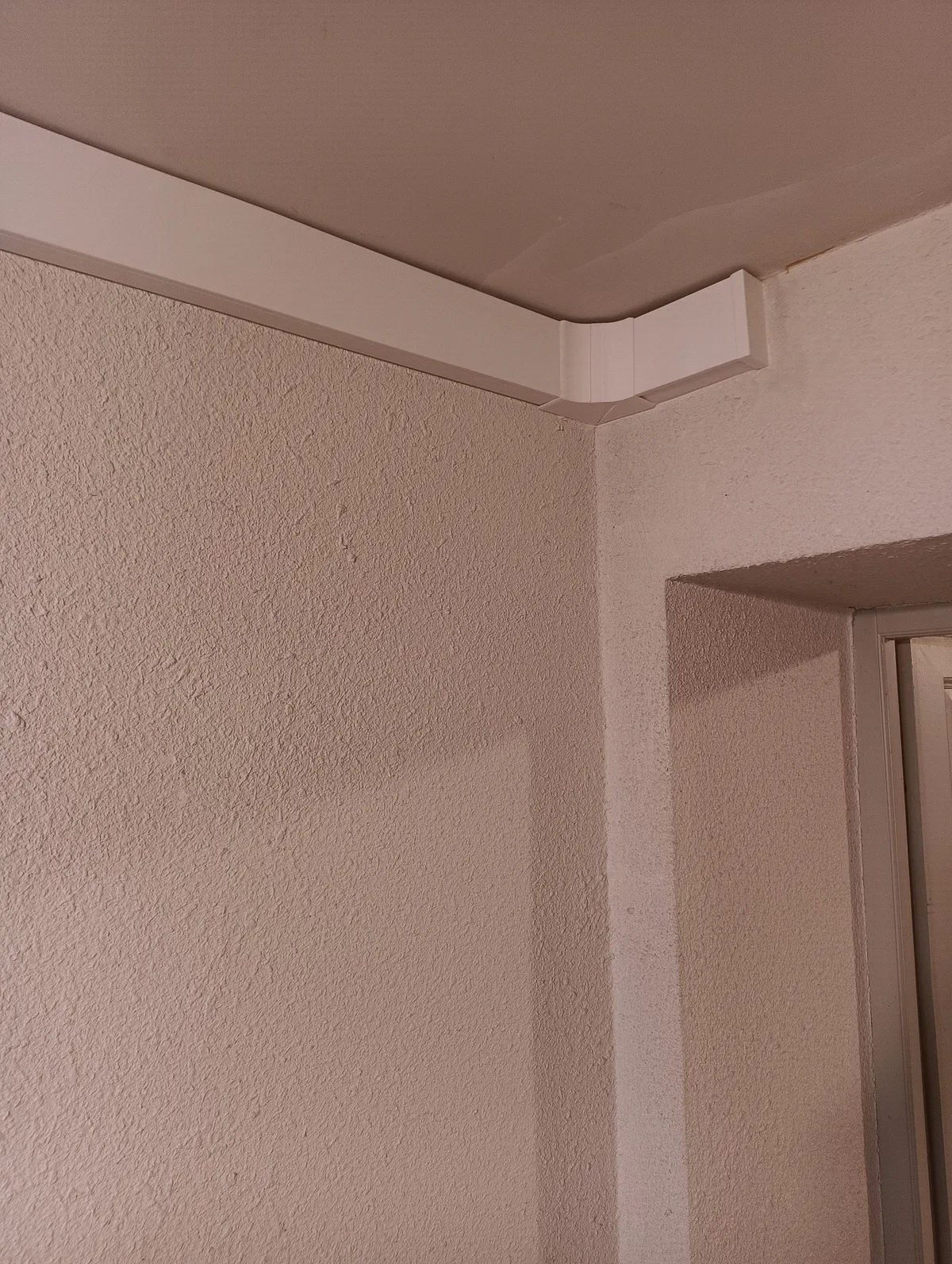 Goulotte blanche 90 x 40 mm et son angle au plafond pour le câble 4G16 mm², Contrevoz (01)